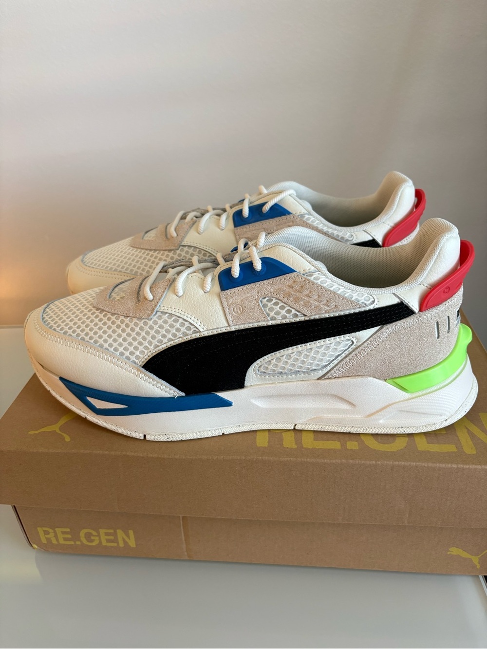 NEW Puma RE.GEN Sneakers with Box | Men’s Size 11.5 | White Multi-Color